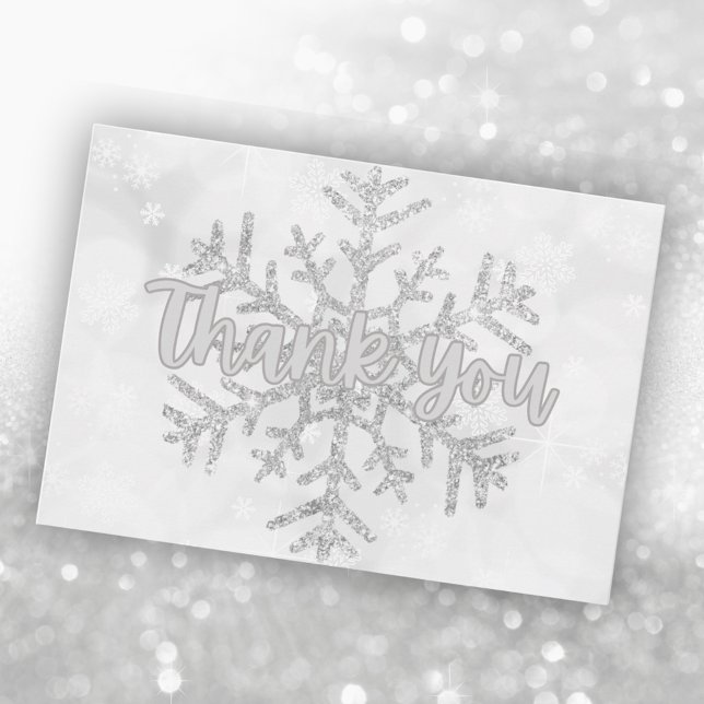 Silver Elegant Corporate Business Holidays Thank You Card (Creator Uploaded)
