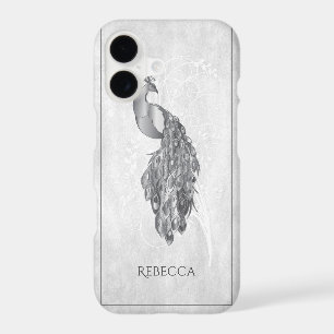 Silver Elegant Peacock Personalised