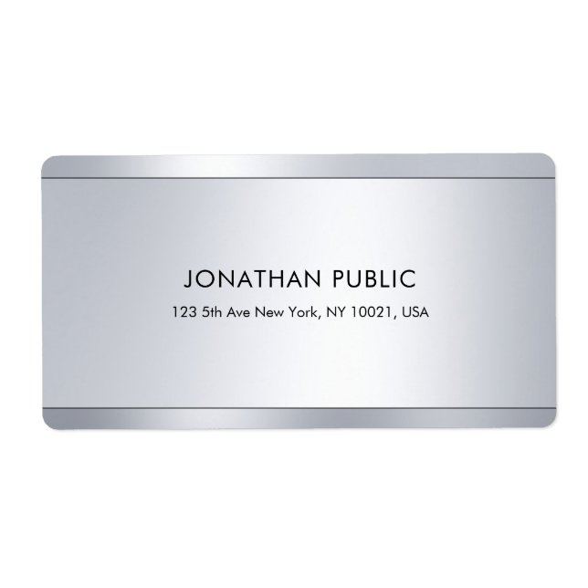 Silver Elegant Professional Shipping Address (Front)
