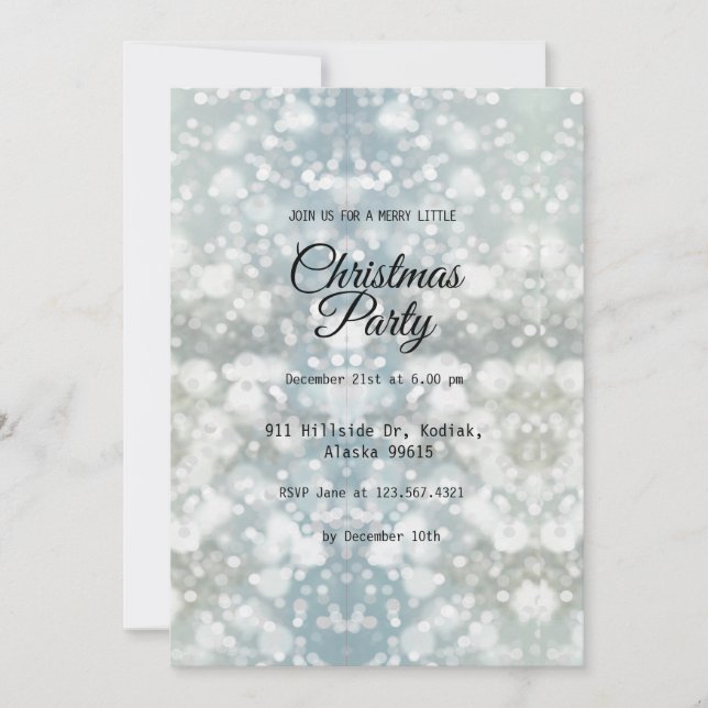Silver Elegant Simple Modern Christmas Party   Inv Invitation (Front)