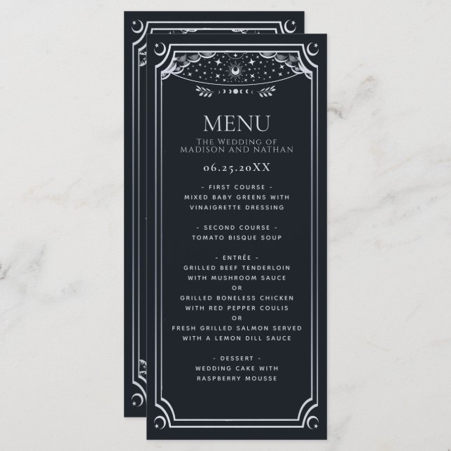 Silver Elegant Tarot Card Gothic Wedding (Front/Back)