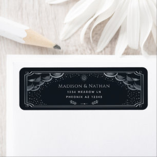 Silver Elegant Tarot Wedding Label Return Address Label