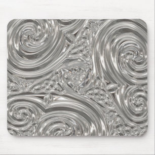 Silver elegant victorian art nouveau mouse pad
