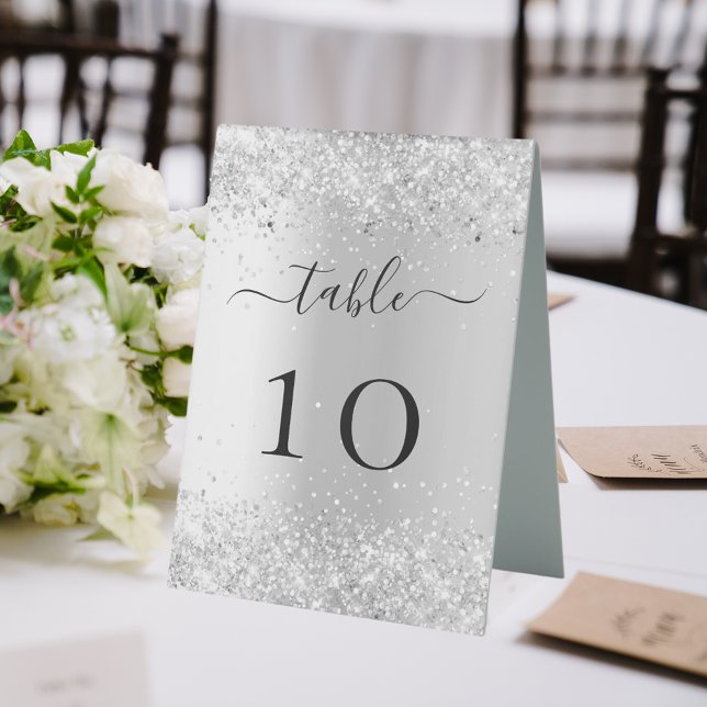 Silver elegant wedding table number (Creator Uploaded)