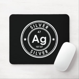 Silver Element Black Mouse Pad