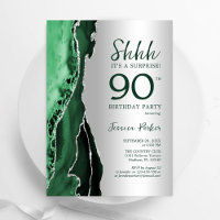 Silver Emerald Green Agate Surprise 90th Birthday