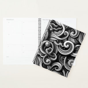 Silver Energy Swirls Planner