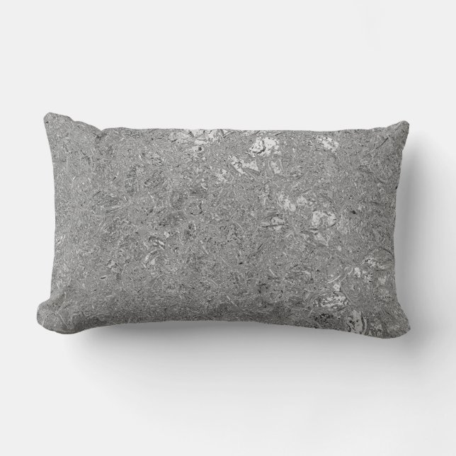 Silver Etched Orchids Design, Lumbar Cushion (Front)