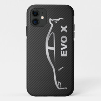 Silver Evo X Silhouette Logo iPhone 11 Case