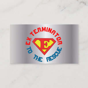 Silver Exterminator to the Rescue Pest Con 2 Sided Business Card