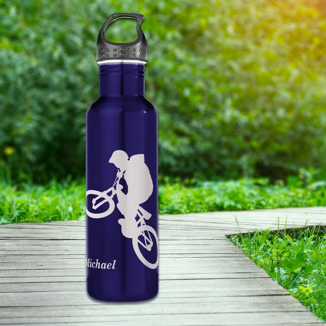 Silver Extreme Cyclist Personalised 710 Ml Water Bottle (Creator Uploaded)
