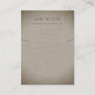 SILVER FABRIC FOIL CANE TEXTURE NECKLACE DISPLAY BUSINESS CARD