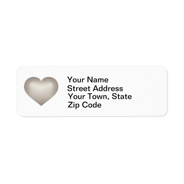 Silver fade heart return address label (Front)