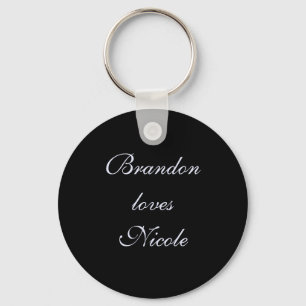Silver Fairy Tale Love Key Chain (black)