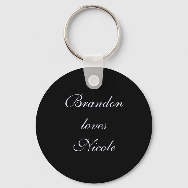 Silver Fairy Tale Love Key Chain (black) (Front)