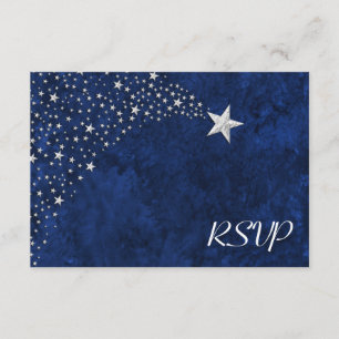 Silver Falling Stars RSVP Card