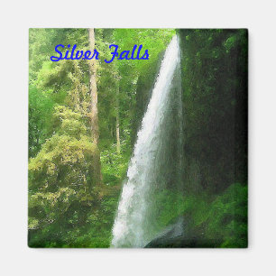 Silver Falls Oil Painting Magnet