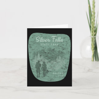Silver Falls State Park Oregon Hiking Retro Vintag Card