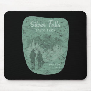 Silver Falls State Park Oregon Hiking Retro Vintag Mouse Pad
