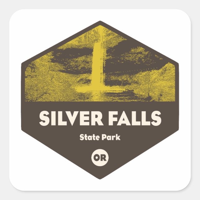 Silver Falls State Park Oregon Square Sticker (Front)