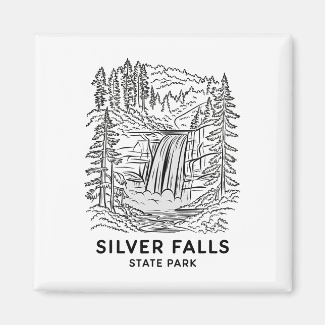 Silver Falls State Park Oregon Waterfall Camping S Magnet (Front)