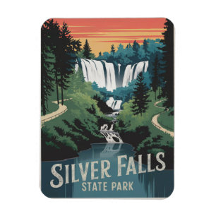 Silver Falls State Park Vintage Magnet