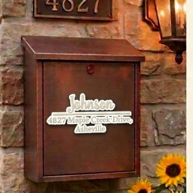 Silver Family Name & Address Mailbox Personalised (Creator Uploaded)