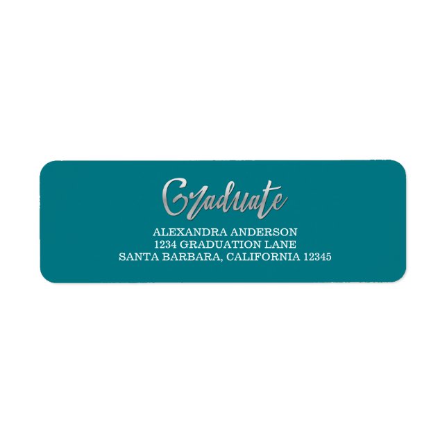 Silver Faux Foil Graduation Address Labels (Front)