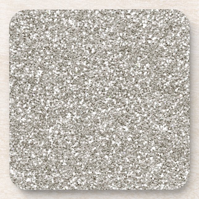 SILVER (faux) GLITTER COASTERS - set of 6 (Front)