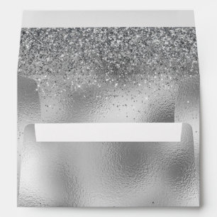 Silver Faux Glitter Envelope