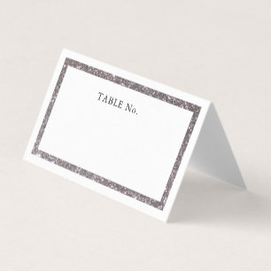 Silver Faux Glitter Frame Blank Place Card