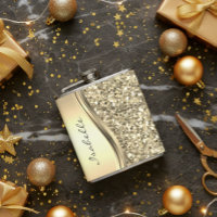 Silver Faux Glitter Glam Bling Personalised Metal