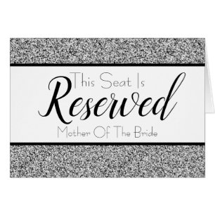 Silver Faux Glitter Reserved Seat Wedding Sign