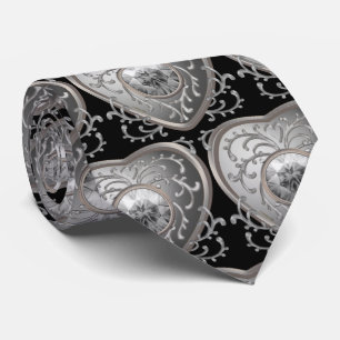 Silver faux Jewel Fairy Heart Tie