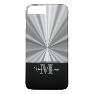 Silver faux metallic black monogram iPhone 8 plus/7 plus case