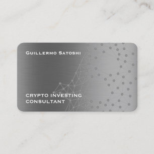 Silver faux metallic texture crypto  business card