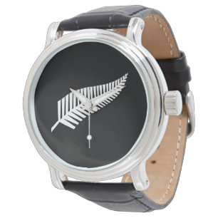 Silver fern flag (NZ) Watch
