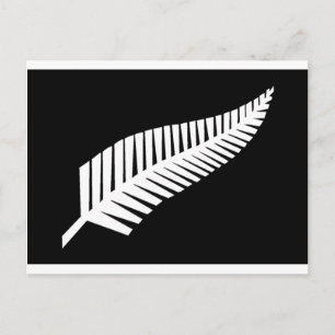 Silver Fern Flag of New Zealand Postcard