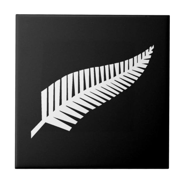 Silver Fern Flag of New Zealand Tile (Front)