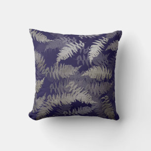 Silver Fern Leaves Botanical Woodland Plant Mum Cushion