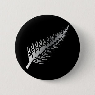 Silver Fern New Zealand Maori Style - Gift Idea 6 Cm Round Badge