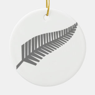 Silver Fern of New Zealand Ceramic Ornament