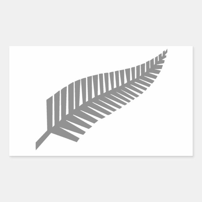 Silver Fern of New Zealand Rectangular Sticker (Front)