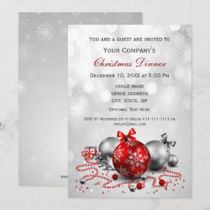 silver Festive Corporate Christmas party Invite