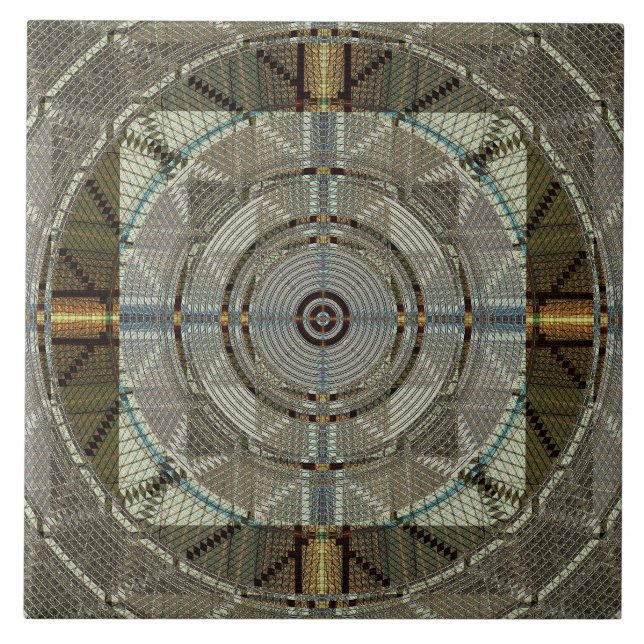 Silver Filigree Ceramic Tile (Front)