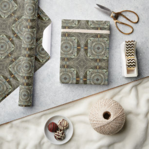 Silver Filigree Golden Scales Fine Art Wrapping Paper