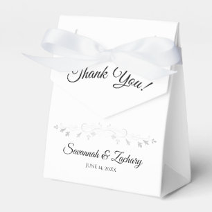 Silver Filigree Simple Elegant Wedding Thank You Favour Box