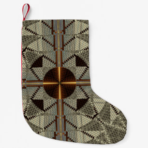 Silver Filigree with Gold Cross Small Christmas Stocking