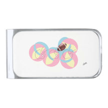  Silver Finish Money Clip  : Football In Motion .