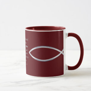 Silver Fish and scripture cover this mug... Mug